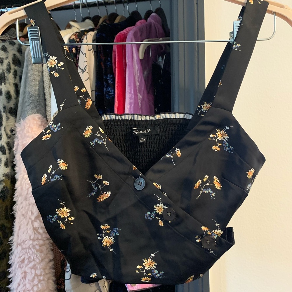 Cute satin top and skirt set in floral design